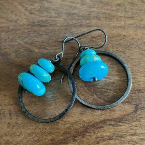 Turquoise hoop earrings